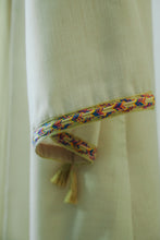 Load image into Gallery viewer, Macchiato Beige Structured Linen Abaya with Crop-Top Illusion &amp; Broad Lace