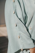 Load image into Gallery viewer, Aquatic Marine Linen Bisht with Hand-Sorted Seashell Embellishments