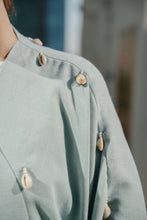 Load image into Gallery viewer, Aquatic Marine Linen Bisht with Hand-Sorted Seashell Embellishments